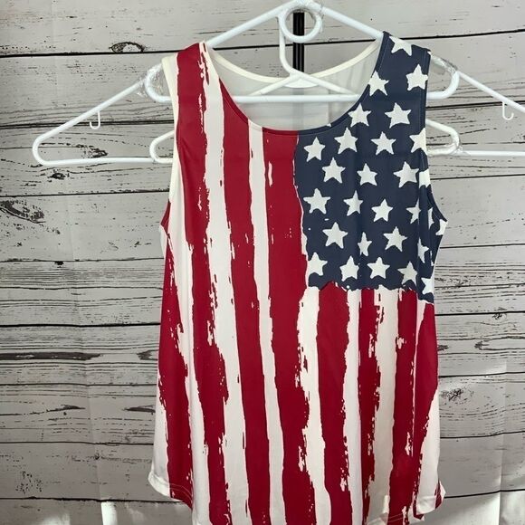American Flag Print Patriotic Tank Top Plus Size - Picture 9 of 15